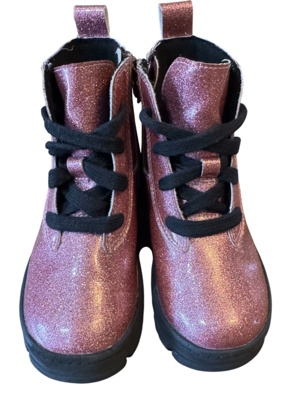 UGG Ashton Lace-Up Glitter Pink Combat Boots Kids' Size 12 - Picture 8 of 16